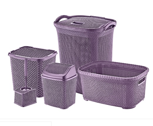 5 Parça Petek Banyo Seti – Violet