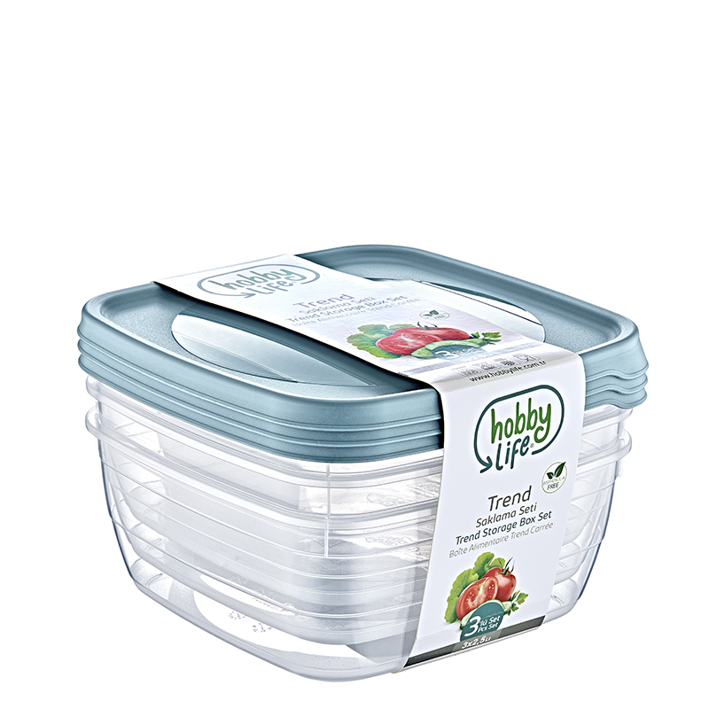 Kare Trend Saklama Kabı 3 x 2,5 L